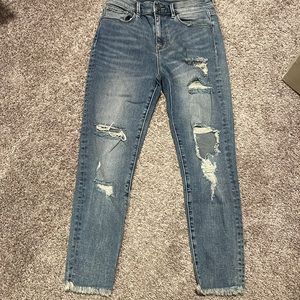 Twig Crop Jean- Distressed